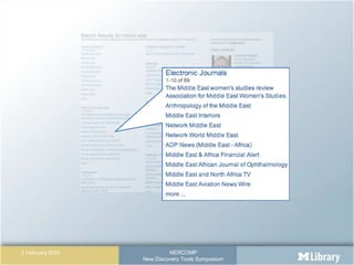 Information, Not Location: Putting the What in Front of the Where So  Patrons can Find When, Why and How