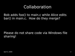 Getting Started with (Distributed) Version Control