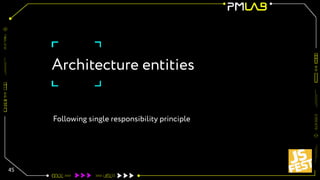 Architecture entities
45
Following single responsibility principle
 