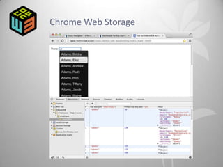 Chrome Web Storage
 