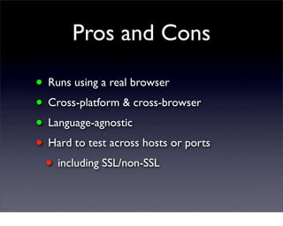 Web application testing with Selenium