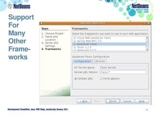 14
Support 
For 
Many 
Other 
Frame­
works
 