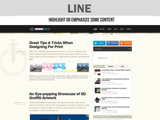 LINE
highlight or emphasize some content
 