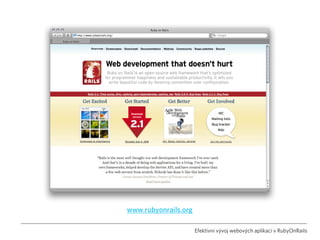 Efektivni vyvoj webovych aplikaci v Ruby on Rails (Webexpo)