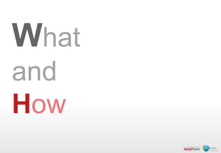 What
and
How
 