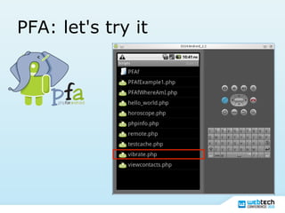 PFA: let's try it
 