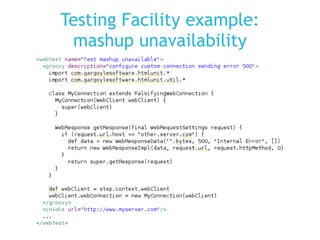 Testing Facility example: mashup unavailability 