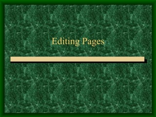 Editing Pages 