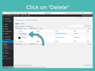 Click on "Delete"
 