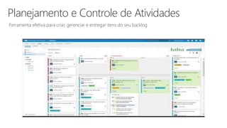 Planejamento e Controle de Atividades
Ferramenta efetiva para criar, gerenciar e entregar itens do seu backlog
 