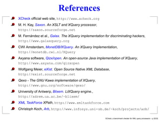 XCheck a benchmark checker for XML query processors