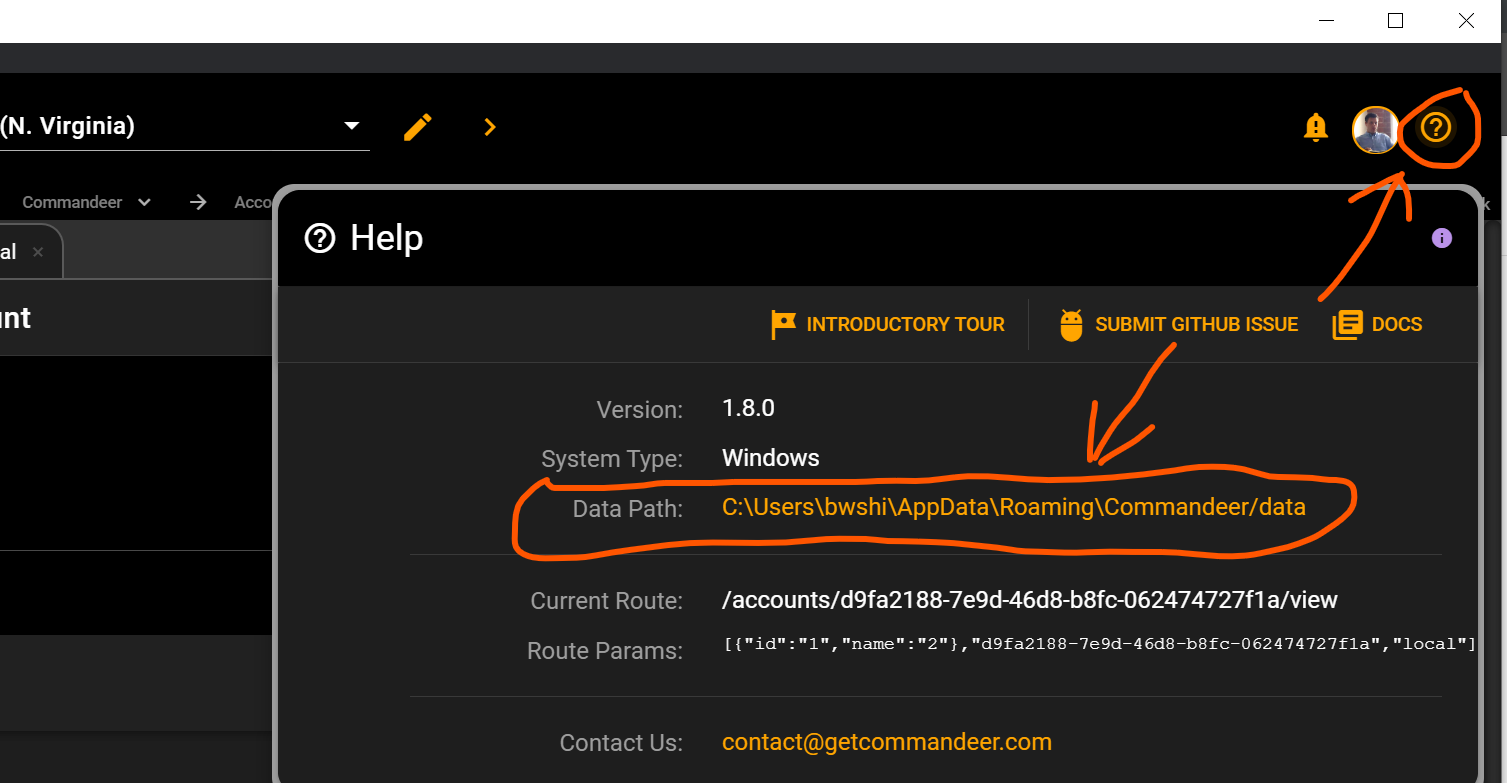 Commandeer Help Menu Commandeer Help Menu