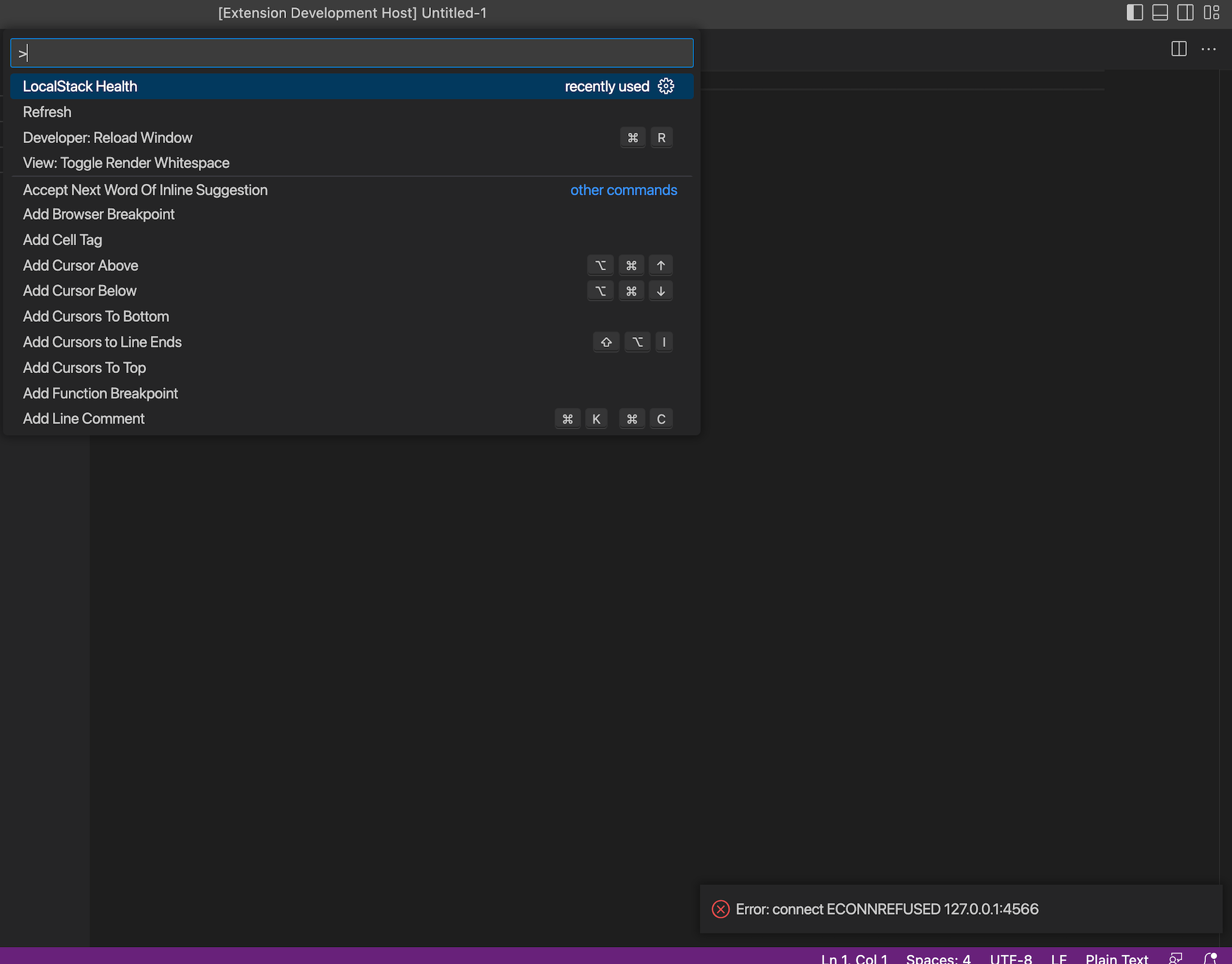 LocalStack Health Error LocalStack Health Error