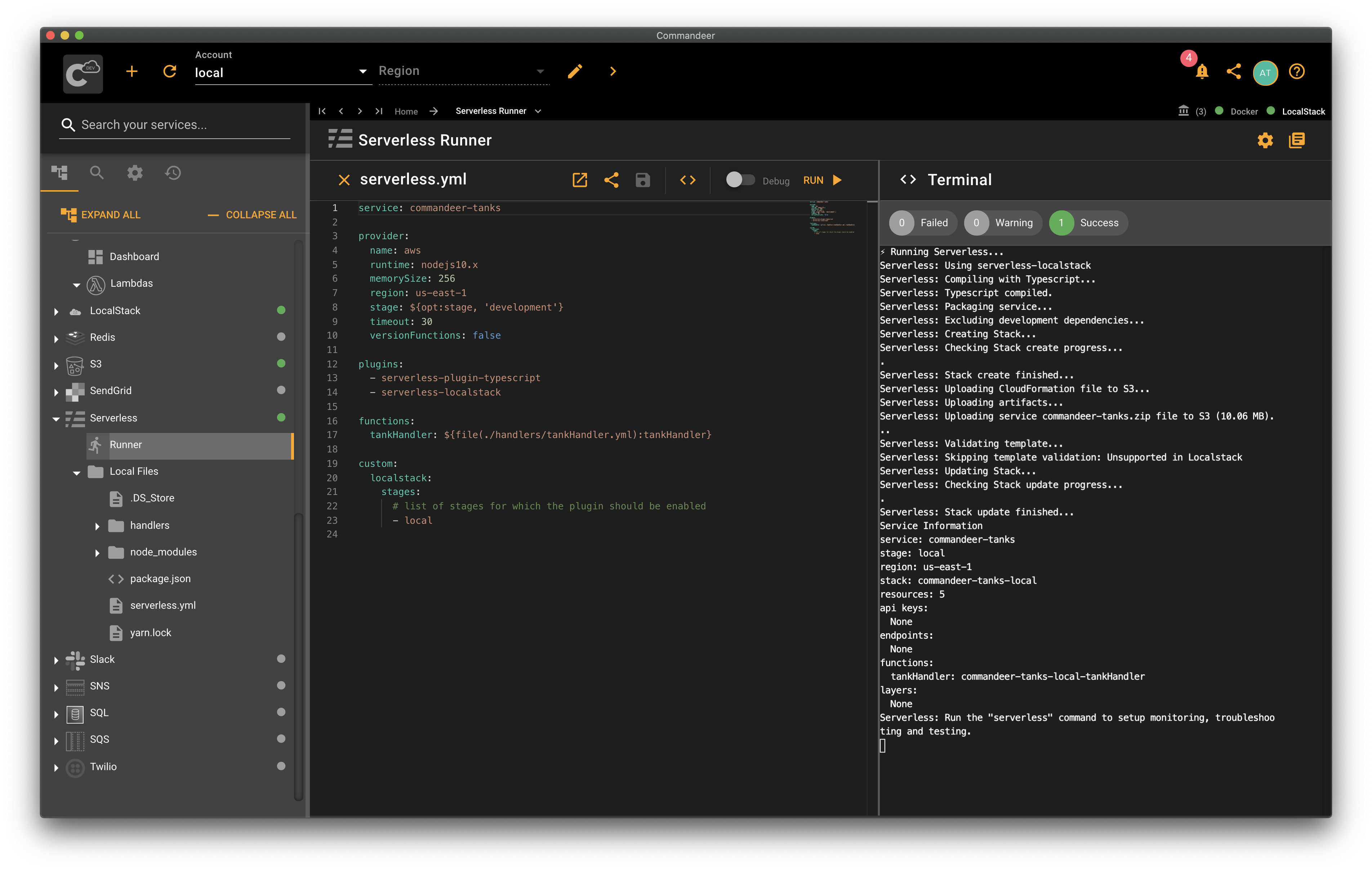 Serverless deploy to LocalStack finished Serverless deploy to LocalStack finished