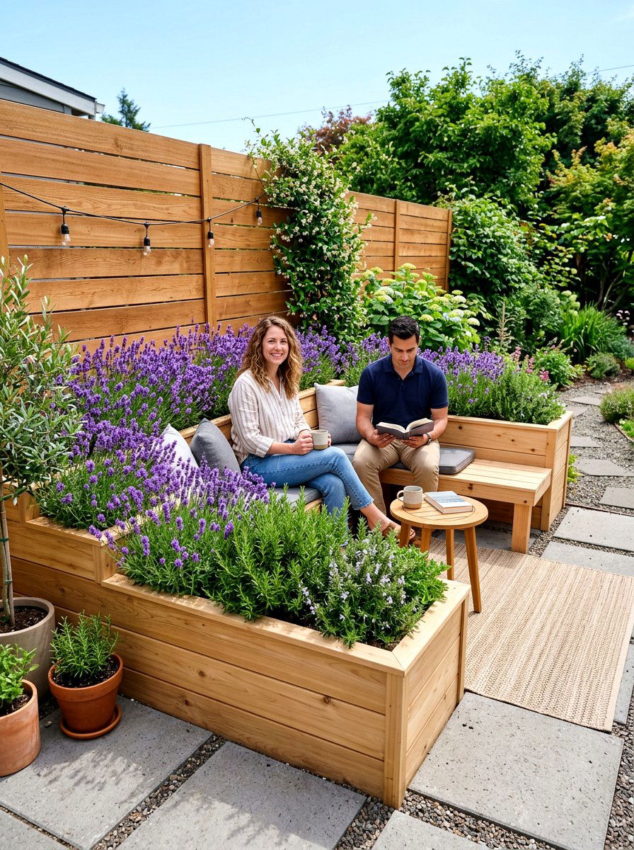Built In Planter Bench