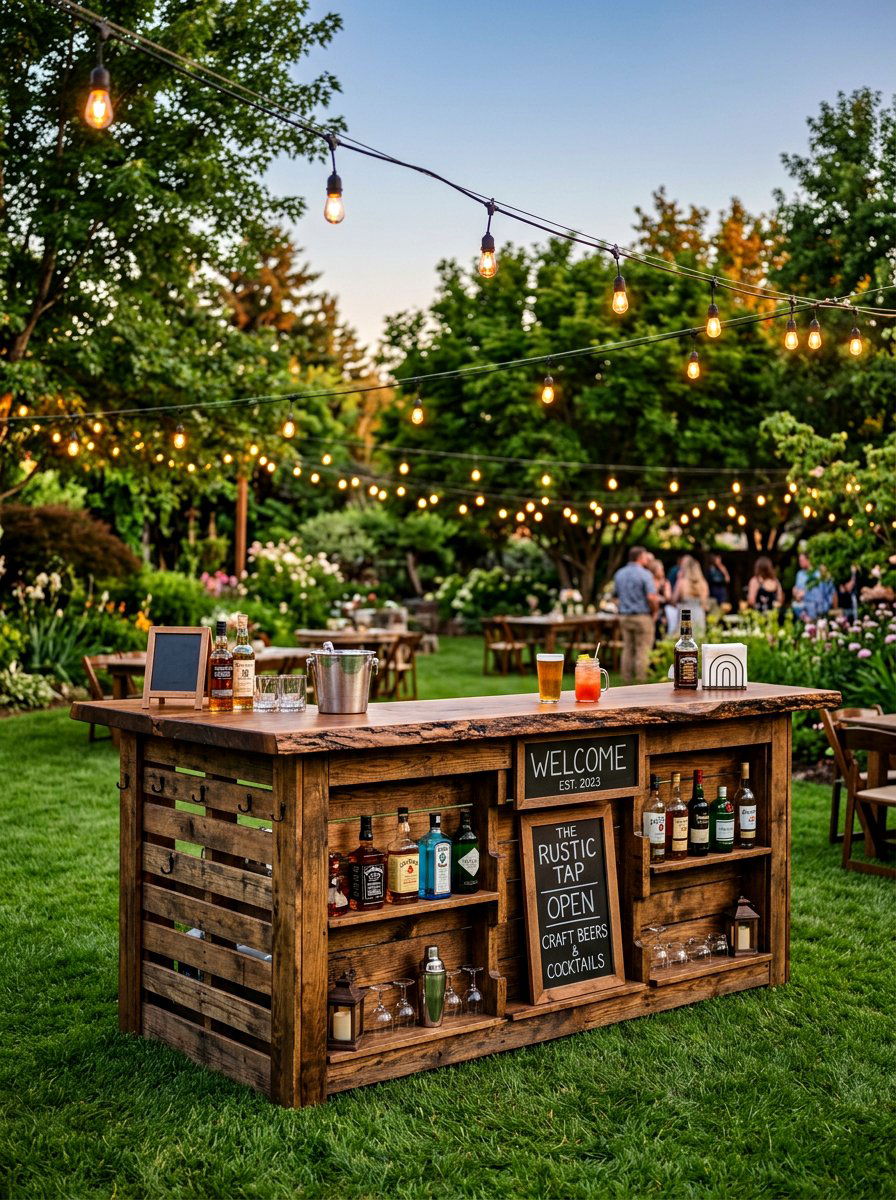 Rustic pallet bar