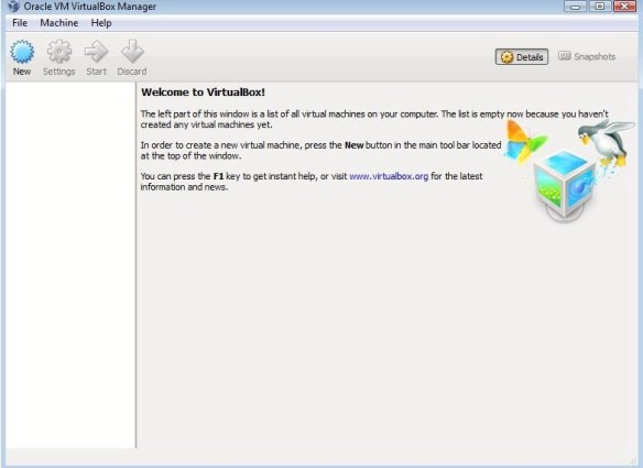 VirtualBox Manager