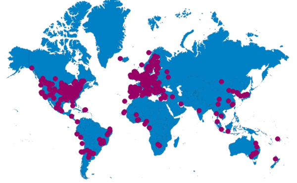 Carte des destinations et accords