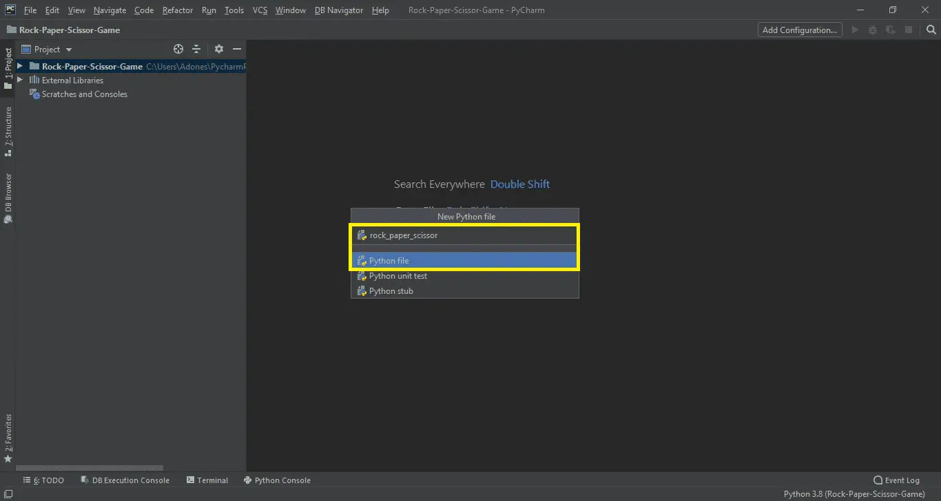 Naming a python file name in rock paper scissor in python