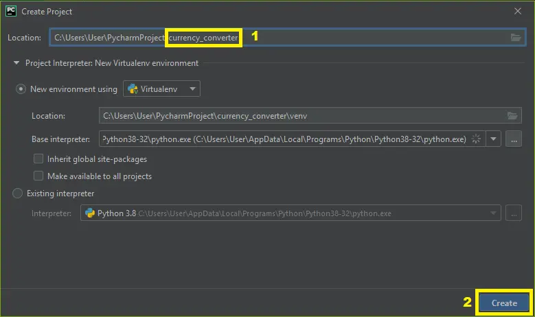 currency converter project name