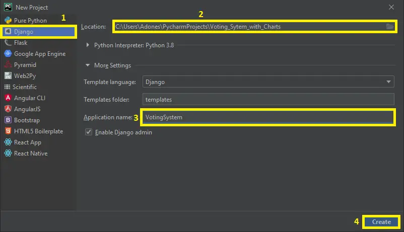 Finish Creating Project for Voting System with Charts using Django with Source Code