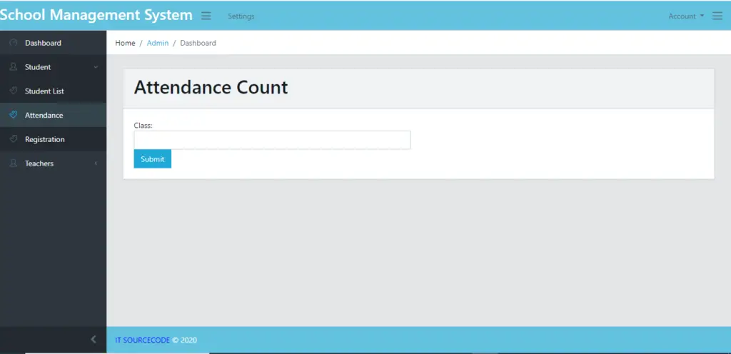 attendance in School Management System Django