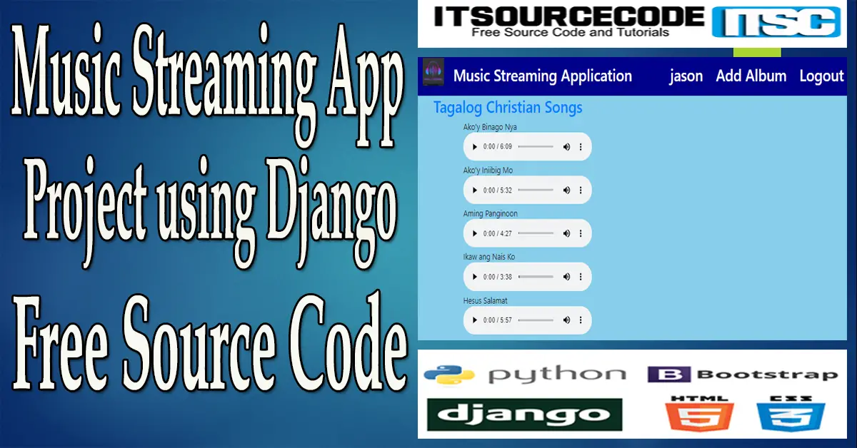 Music Streaming App Project in Django with Source Code