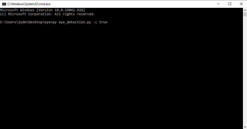 eye detection run python file