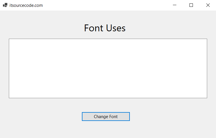 Font Dialog Box in VB.net Output