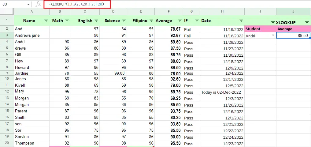 xlookup exact match