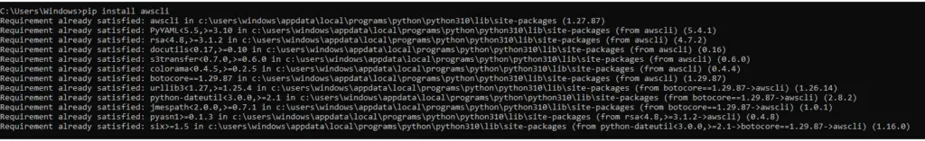 pip install awscli
