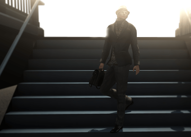 Jacket: Coat with Scarf by Gizza, Pants: Executive Chinos by Ispachi, Shoes: Ray Ray by Hoorenbeek, Hat: Fedora by Argrace, Bag: Sophomore Satchel by Mon Tissu