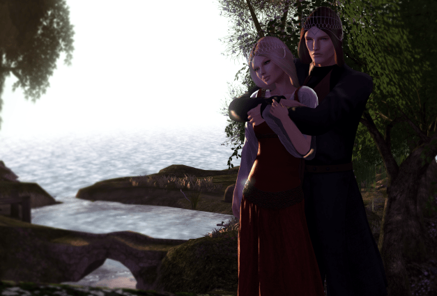 On Him: Outfit: Nick by FATEplay; Hair: Legend by Tableau Vivant; Crown: Persephone by Tableau Vivant On her: Outfit: Wende by FATEplay, Hair: Persephone by Tableau Vivant, Crown: Persephone by Tableau Vivant