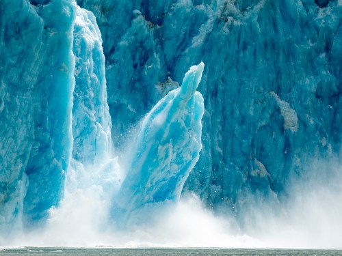 Icebergs Calving from Glacier, Alaska