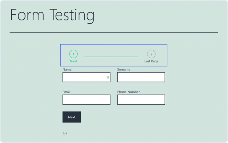 form break field example