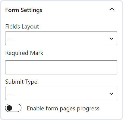 form settings