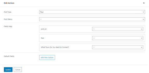 edit insert update post action for parent object form