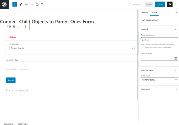 creating new jetformbuilder form