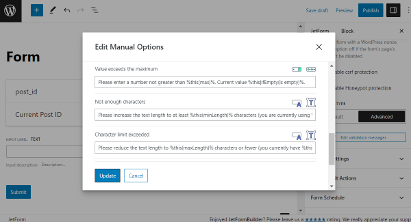 the third part of the edit manual options popup