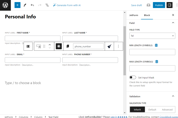 text fields