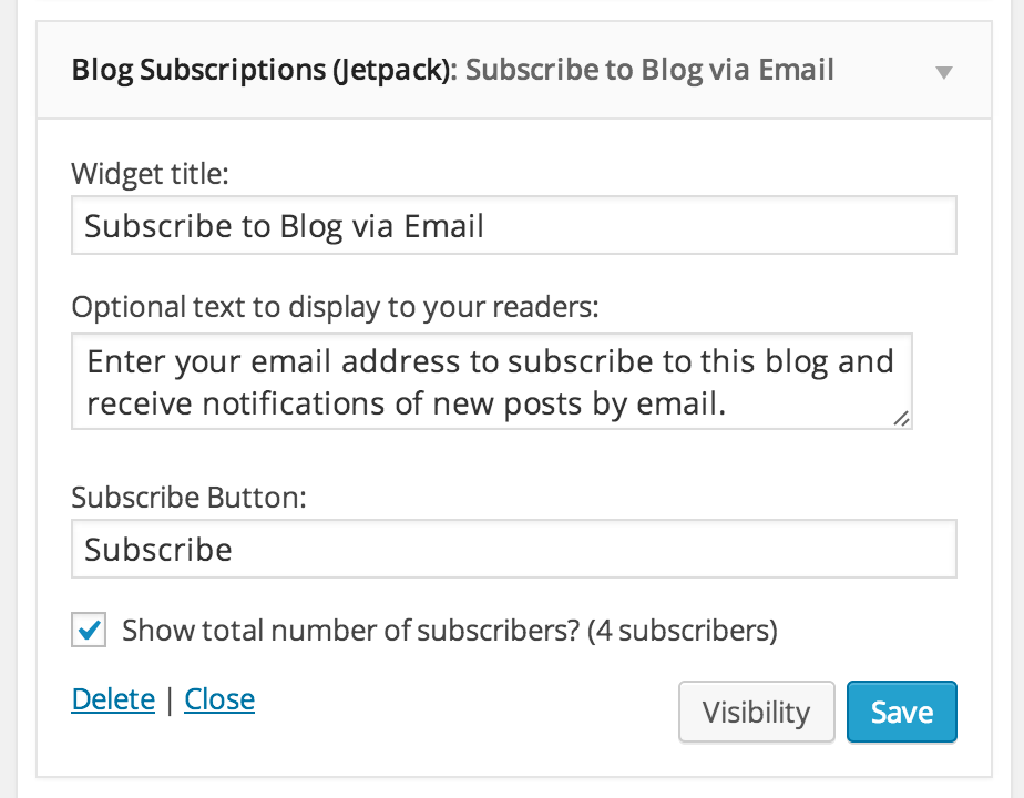 Widget de Suscripciones