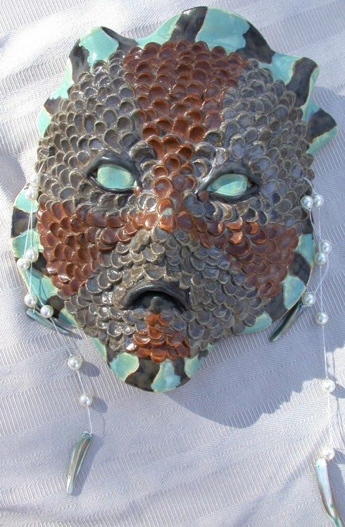 This present for a friend was a long time in coming. Sometimes it takes me a while to find a mask that I think will really please someone.