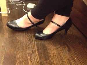 I am wearing the shoes.
