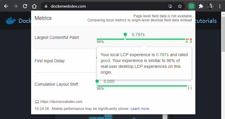 Web VitalsのLCP情報