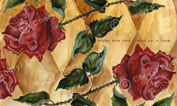 The Cliche', RED by C.E.K. Nelson, water color painting by author