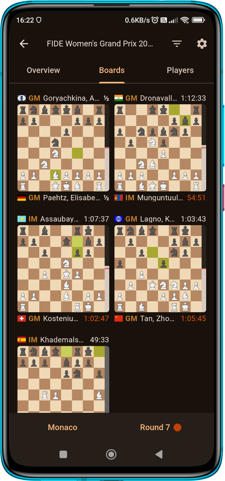 Lichess mobile screen