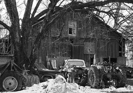 barn with tractor
