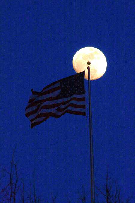 Moon and Flag