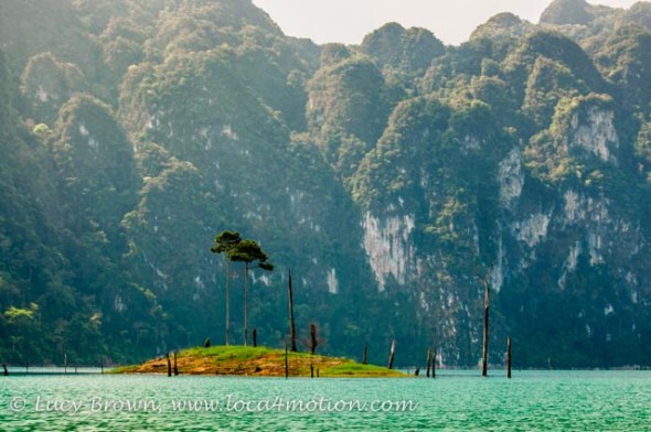 Green island, Cheow Lan Lake, Khao Sok National Park, southern Thailand