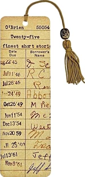 Book cover Vintage Library Card Beaded Bookmark